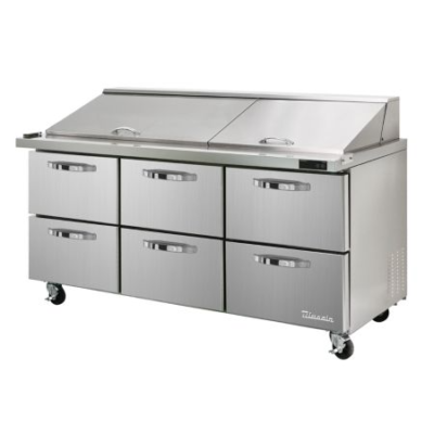 Blueair Prep Tables Drawers Mega Size BLMT72-D6-HC Mega Top Sandwich Prep Drawer SIX Drawer 72”