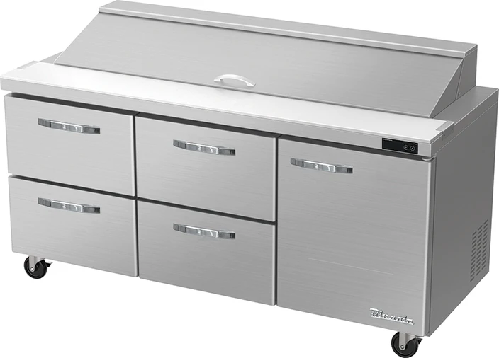 Blueair Prep Tables Drawers BLPT72-D4LM-HC Sandwich Prep Drawer Four Drawer 72”